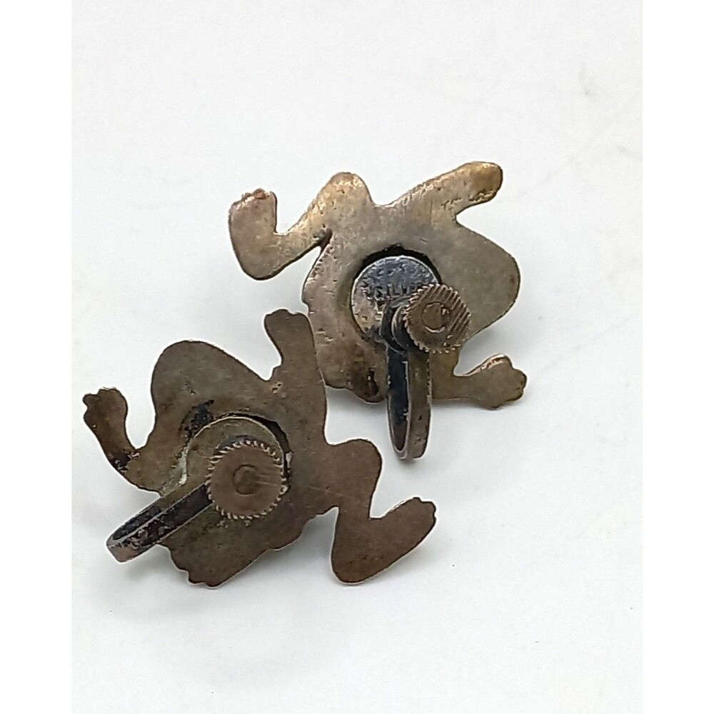 FROGS! Sterling silver Mexico Aventurine Earrings w/Sterling Frog Pendant - Picture 6 of 12